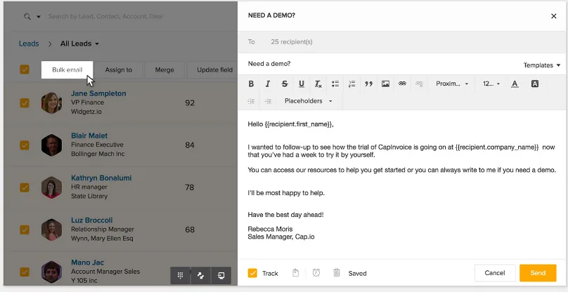 Freshsales screenshot