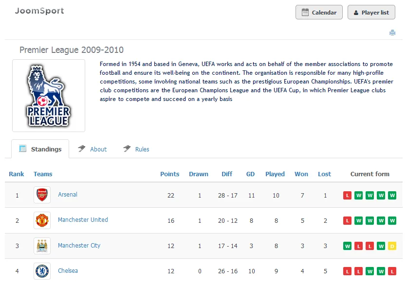 JoomSport — Screenshots 1