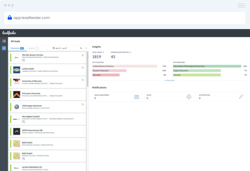 Leadfeeder — Screenshots 2