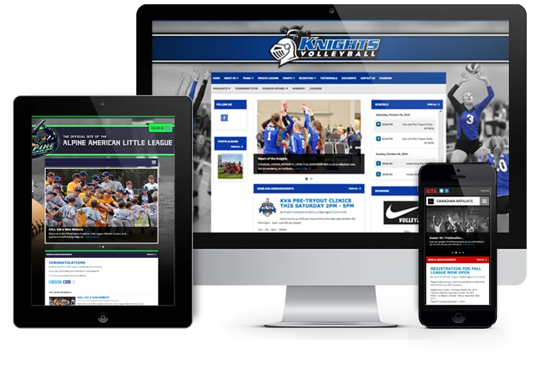 League Website Software — Screenshots 1