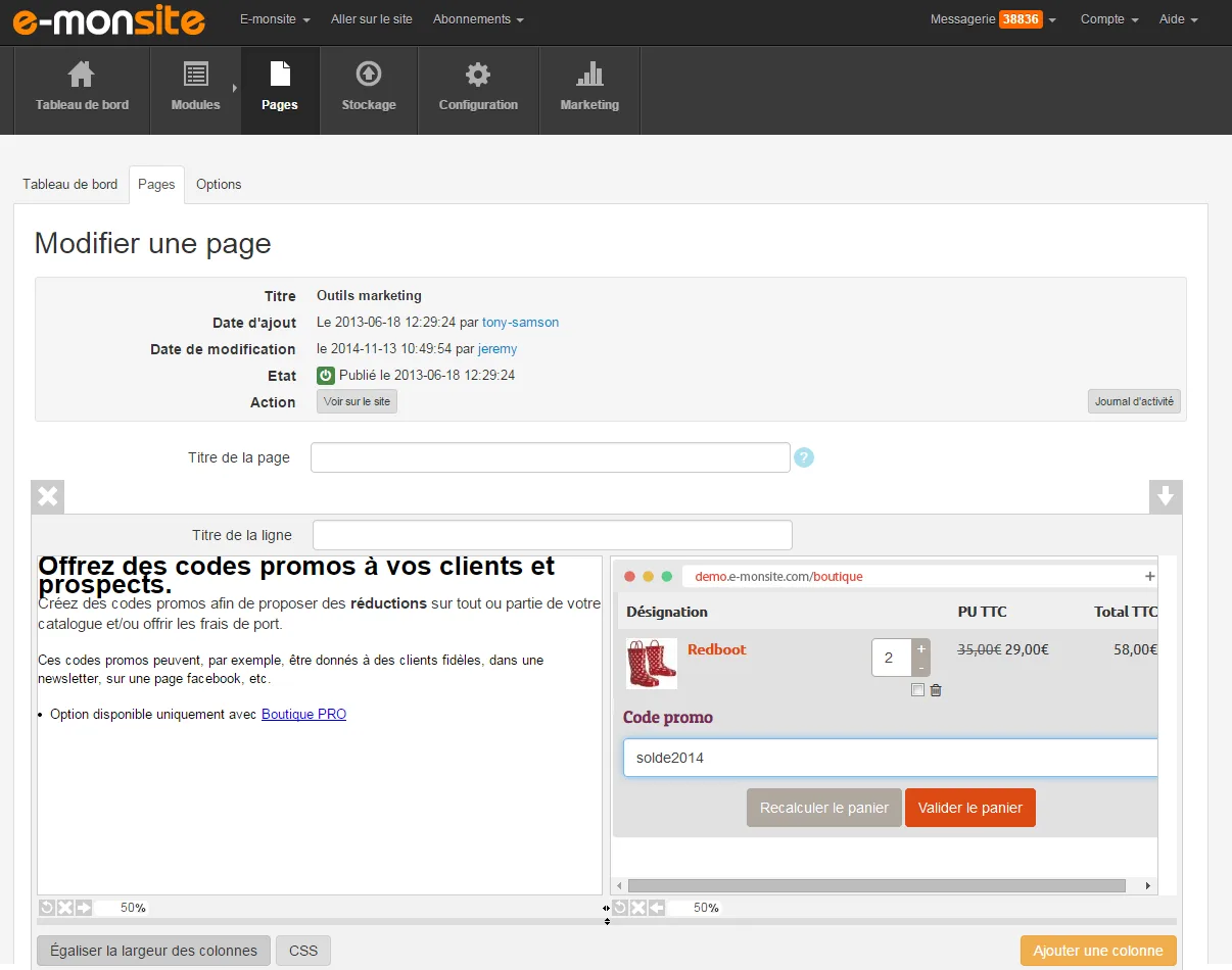 E-monsite — Screenshots 2