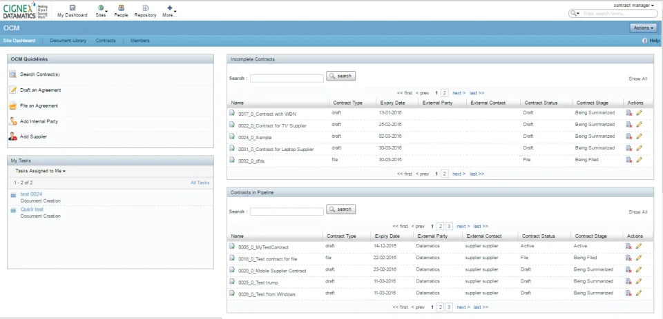 OCM - Contract Management — Screenshots 1