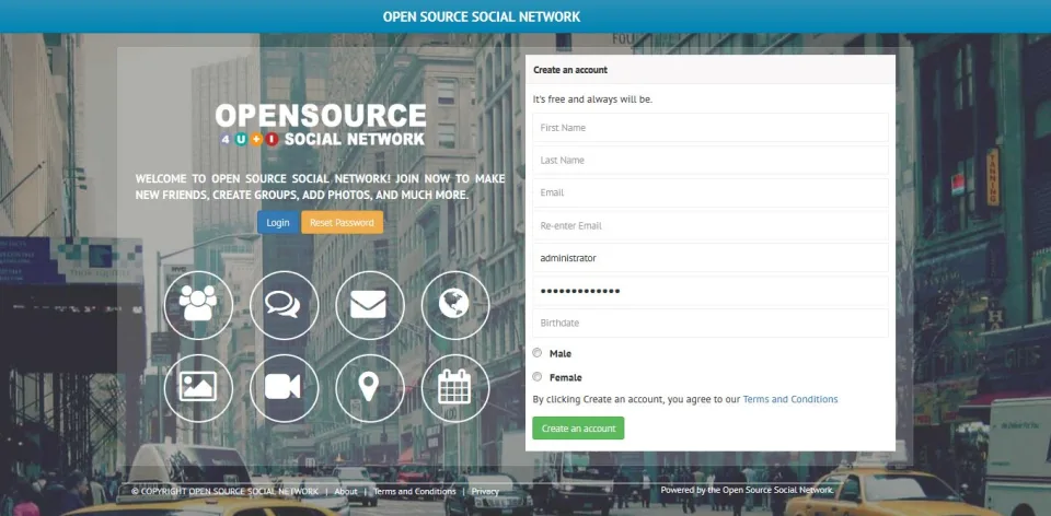 Open Source Social Network — Screenshots 1