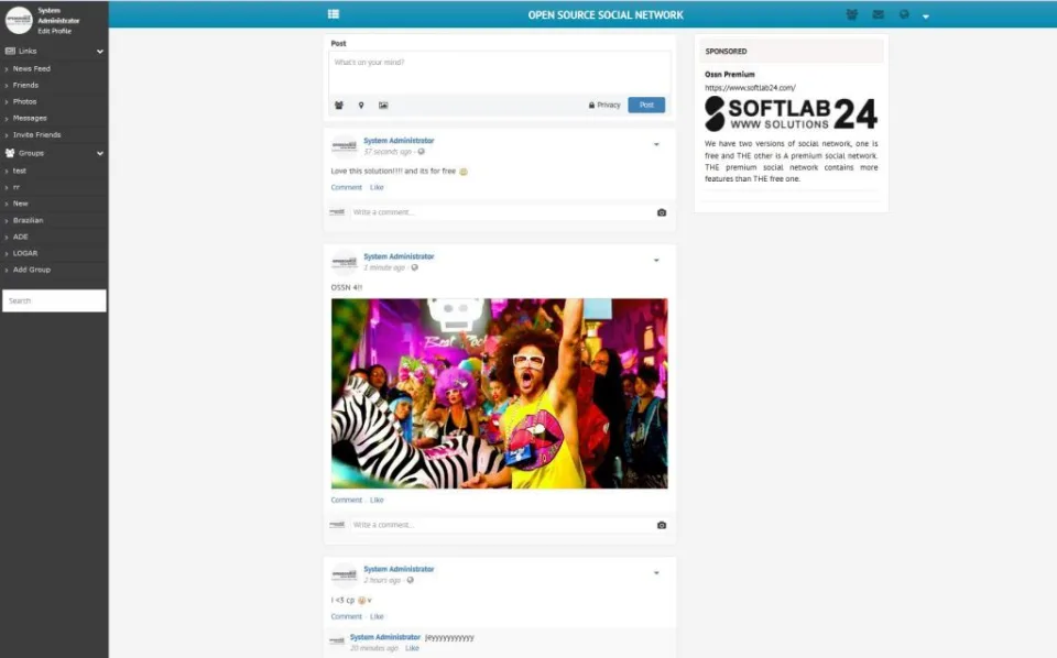 Open Source Social Network — Screenshots 2
