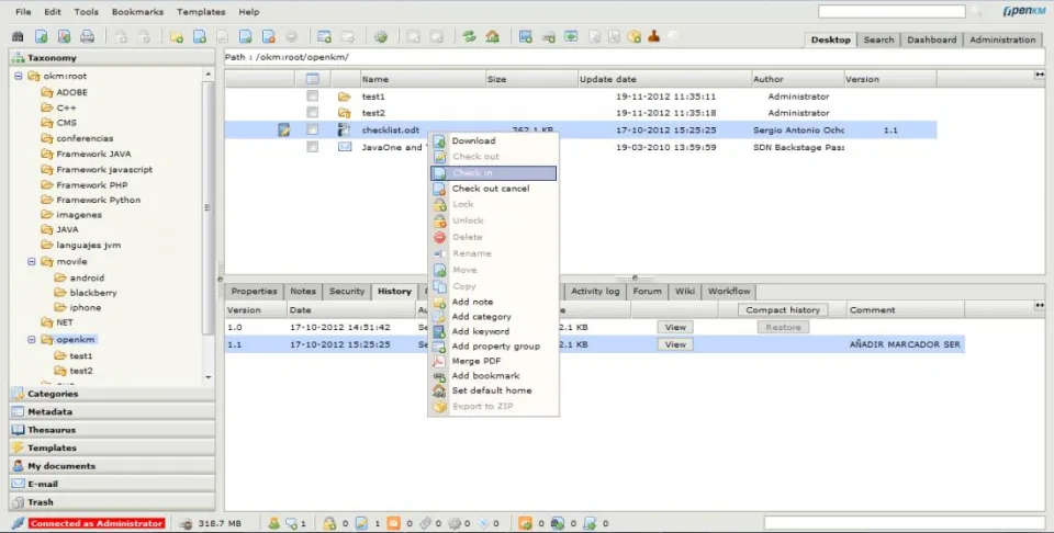 OpenKM — Screenshots 1