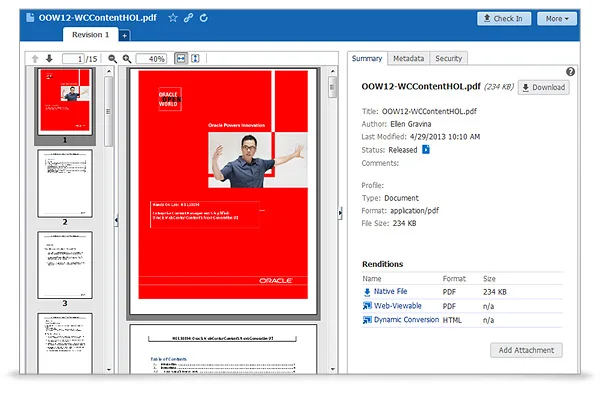 Oracle WebCenter Content — Screenshots 1