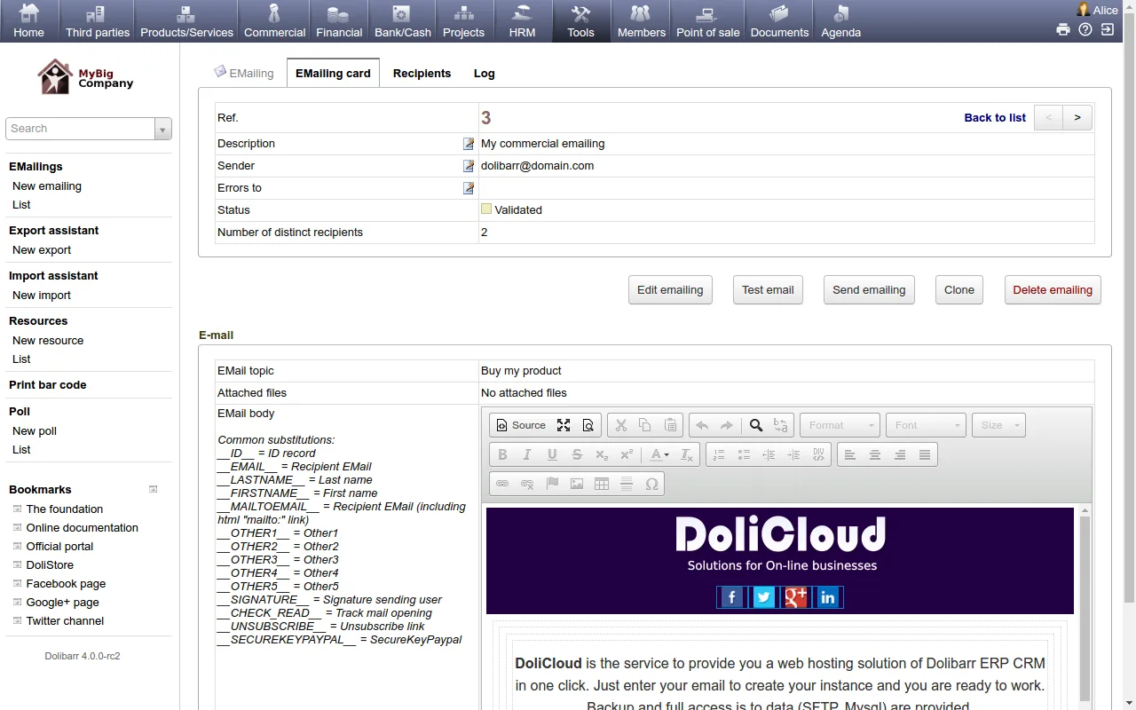 DoliCloud ERP CRM — Screenshots 8