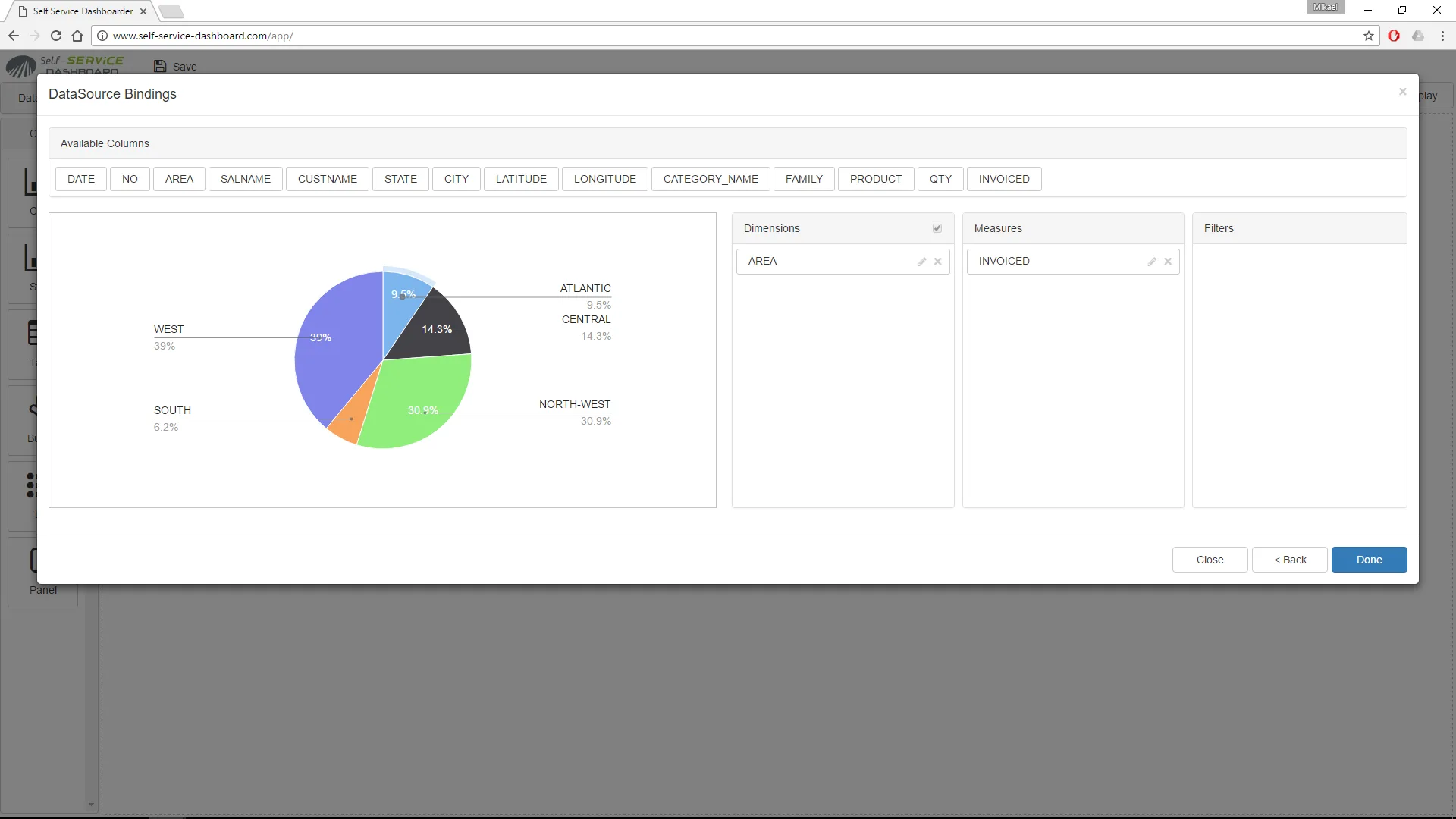 Self-Service DASHBOARD — Screenshots 3