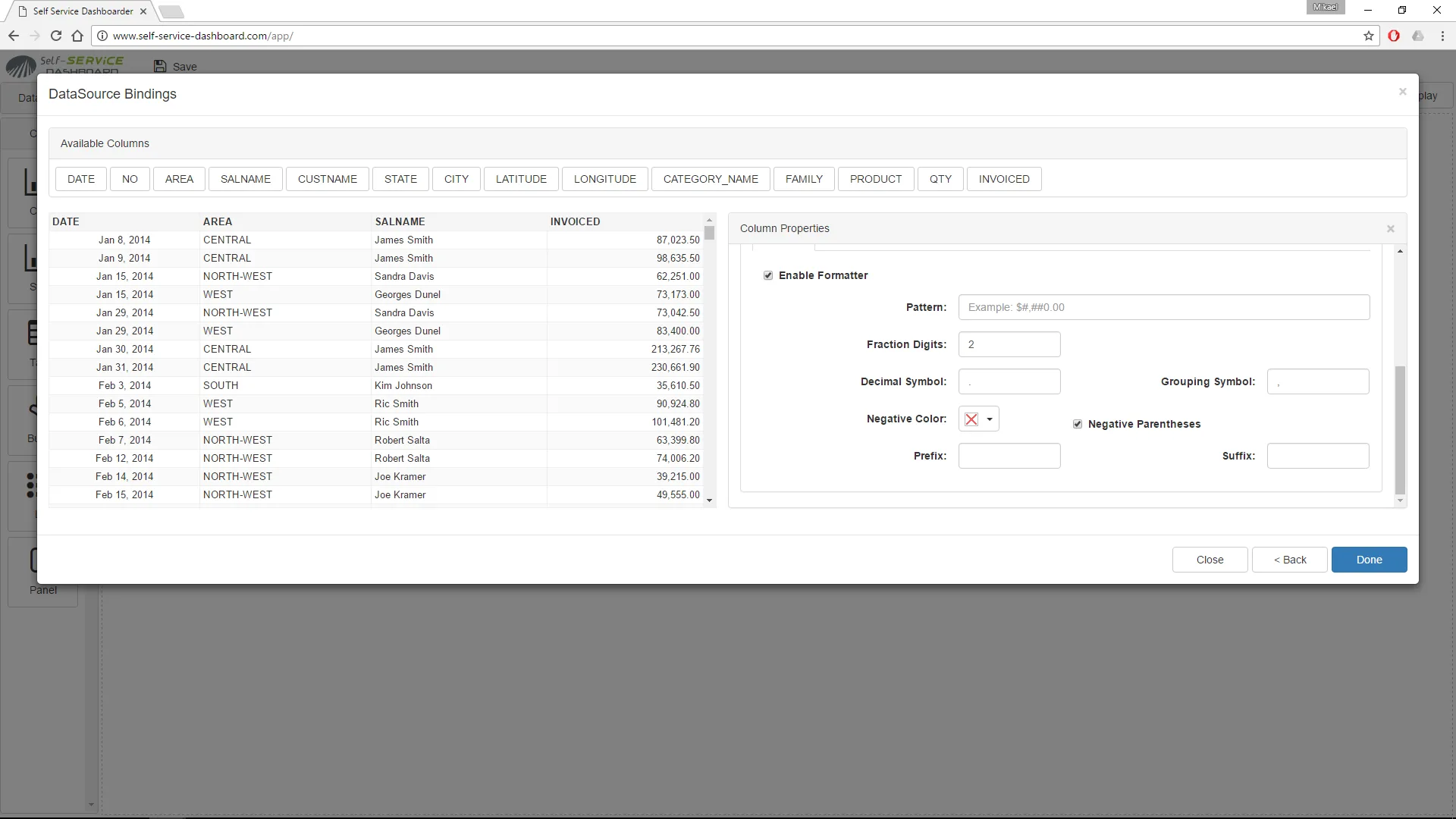 Self-Service DASHBOARD — Screenshots 4