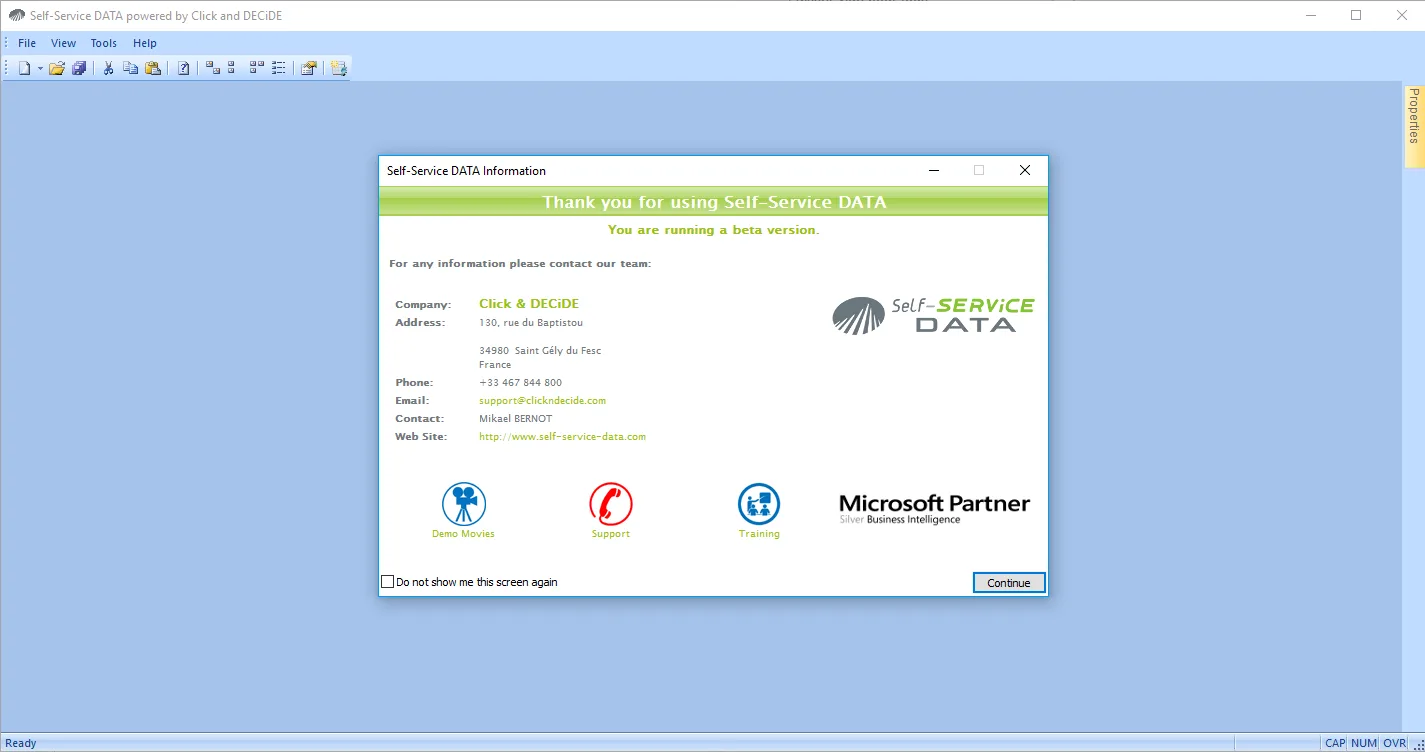 Self-Service DATA — Screenshots 1
