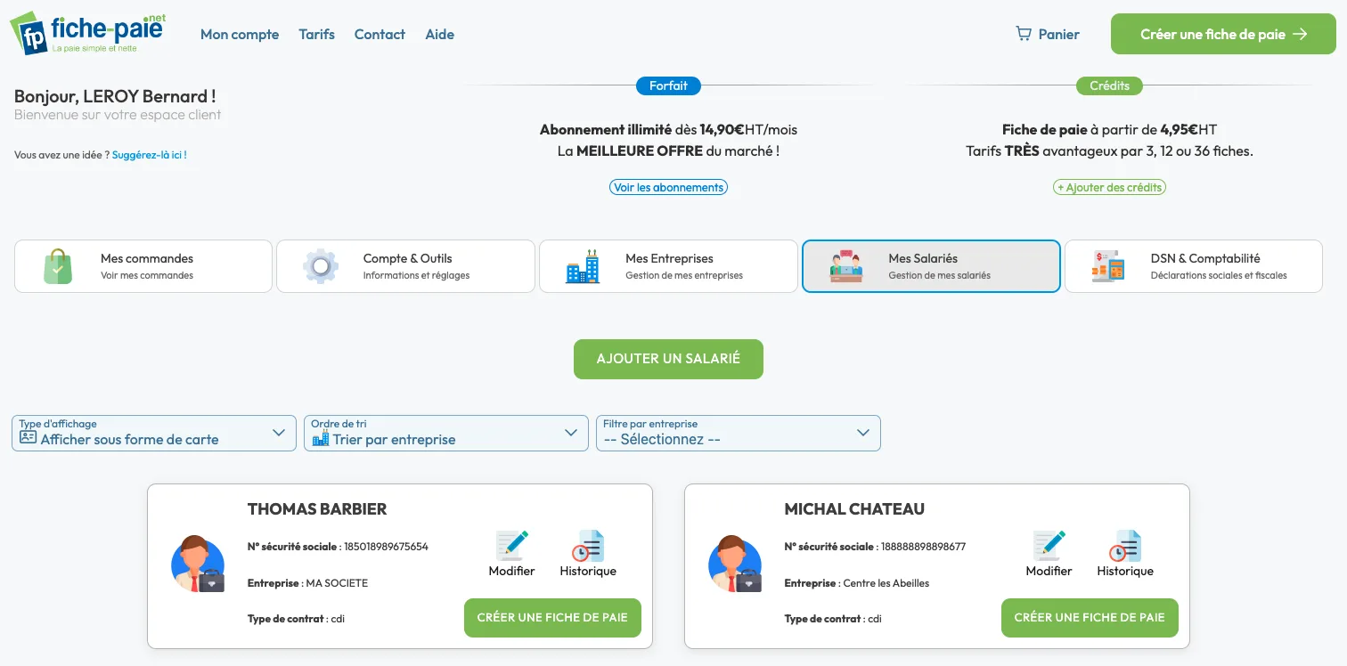 Fiche-Paie.net | Logiciel paie — Captures d'écran 3