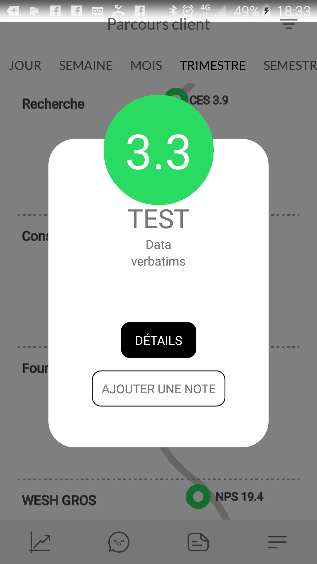 Cockpit de l'Expérience Client — Screenshots 1