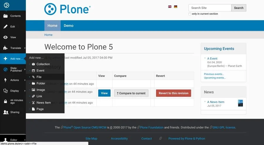 Plone — Screenshots 2