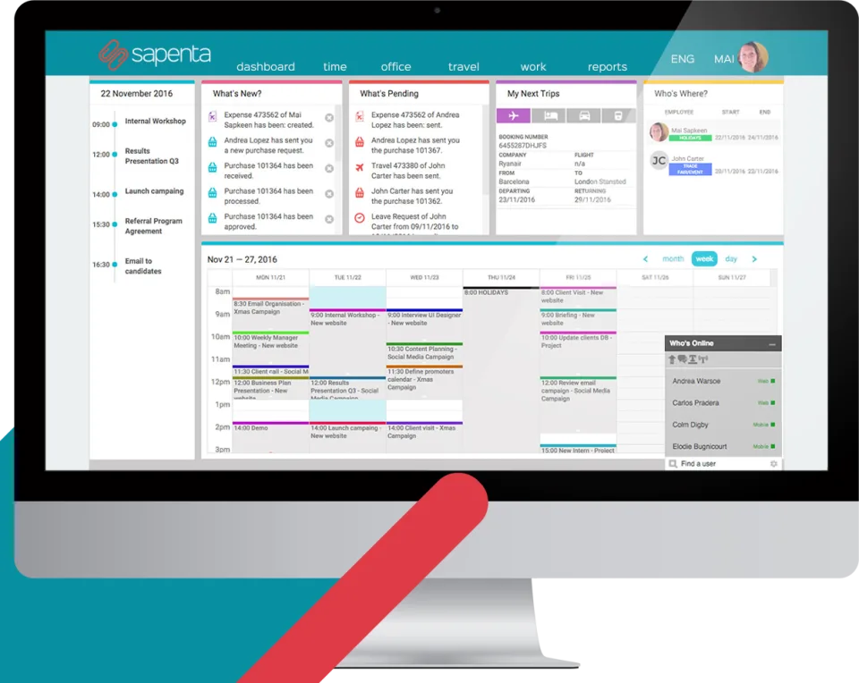Sapenta Smartworking Platform — Screenshots 1