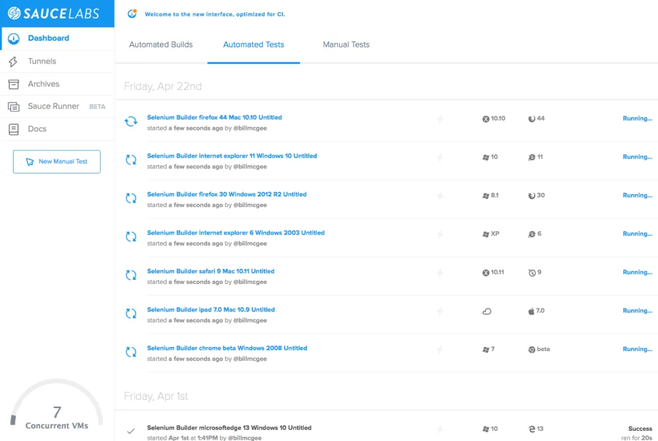 Sauce Labs — Screenshots 1
