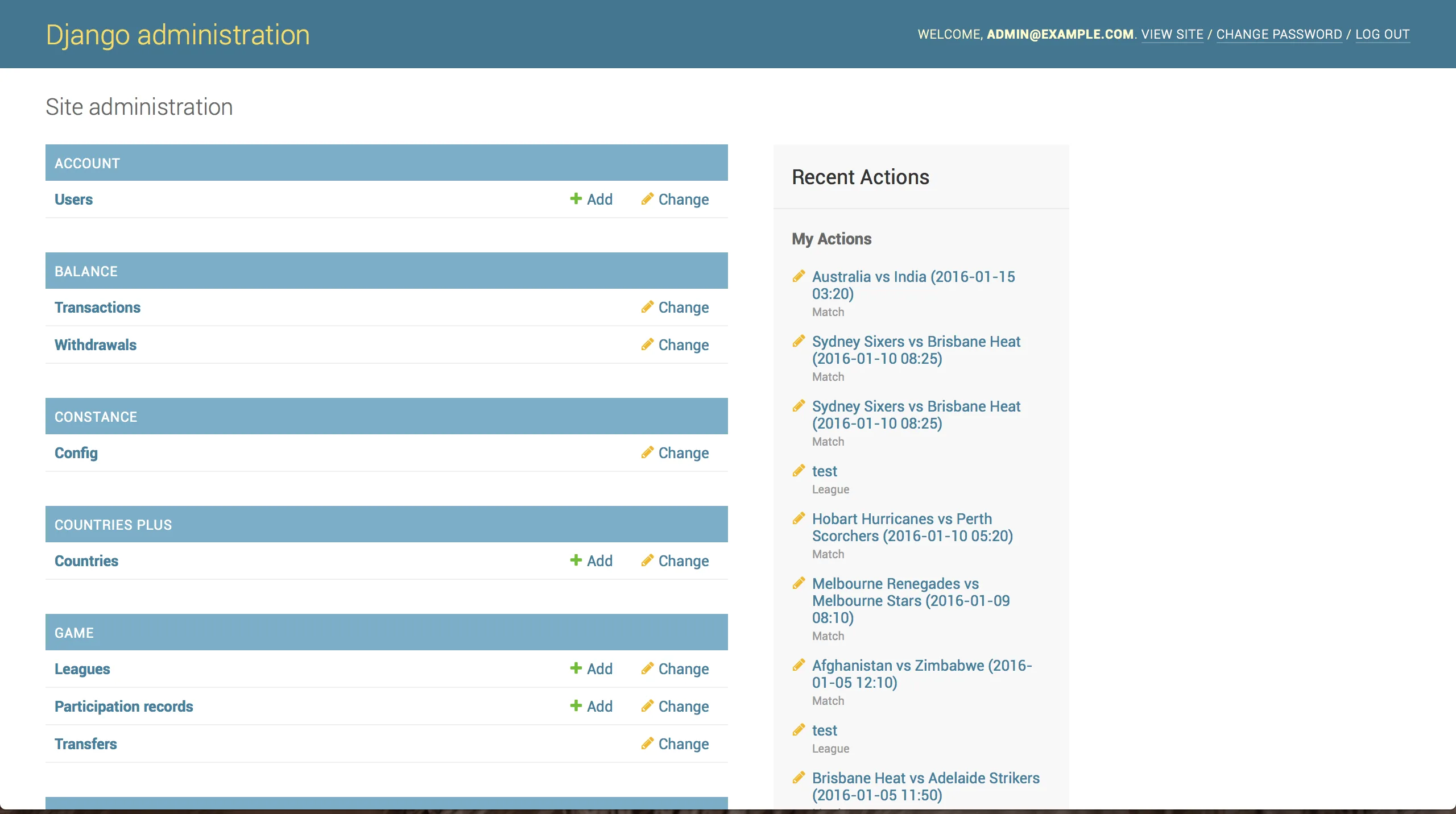 Django — Screenshots 1