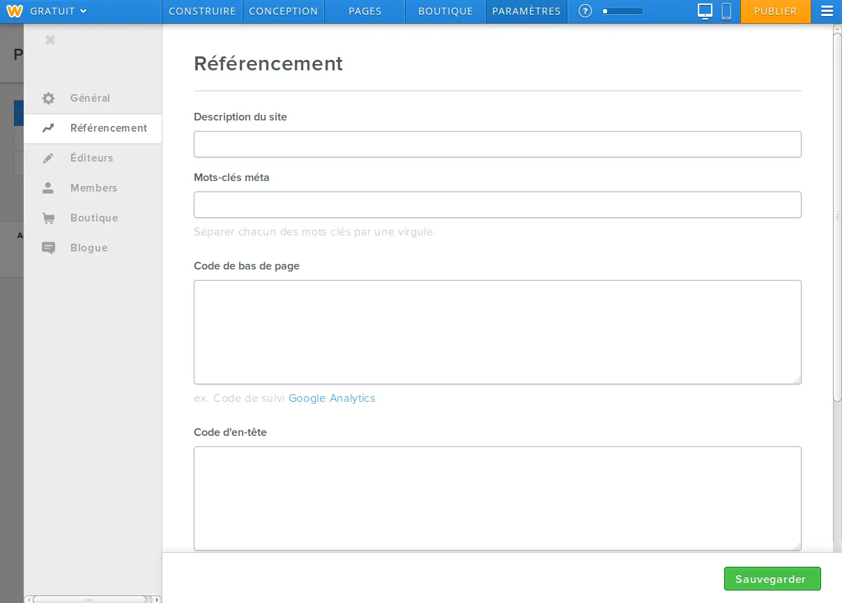 Weebly — Captures d'écran 3