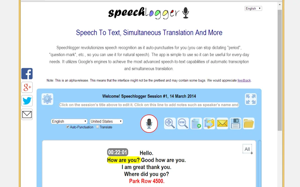 Speechlogger — Screenshots 1