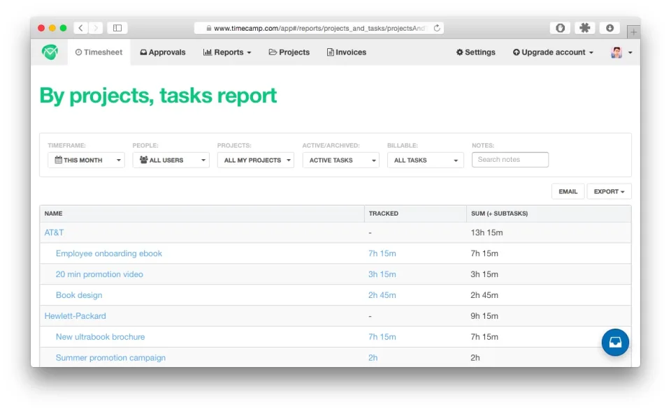 TimeCamp — Screenshots 1