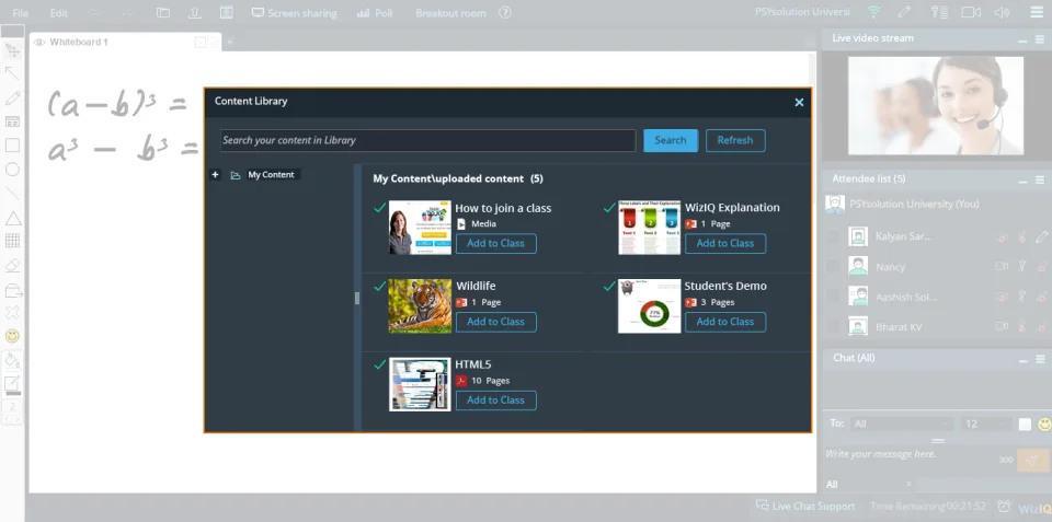WizIQ Virtual Classroom — Screenshots 1