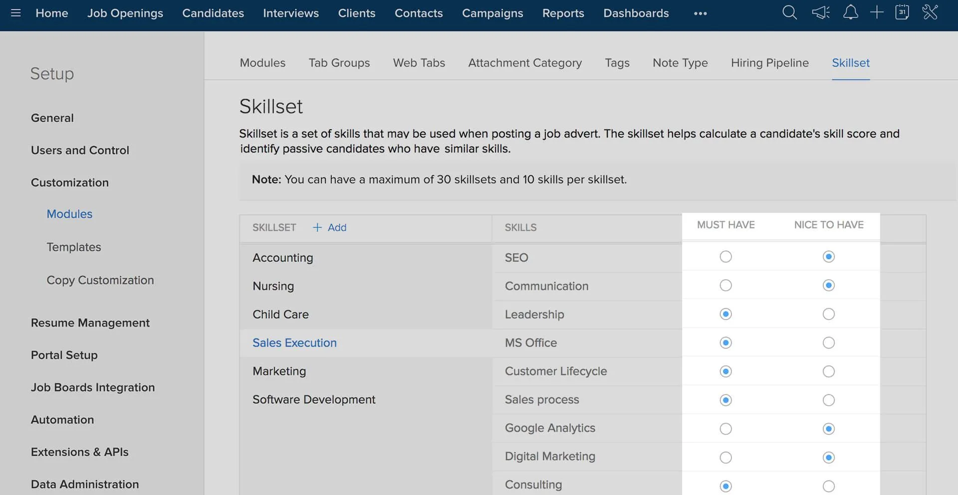 Zoho Recruit screenshot