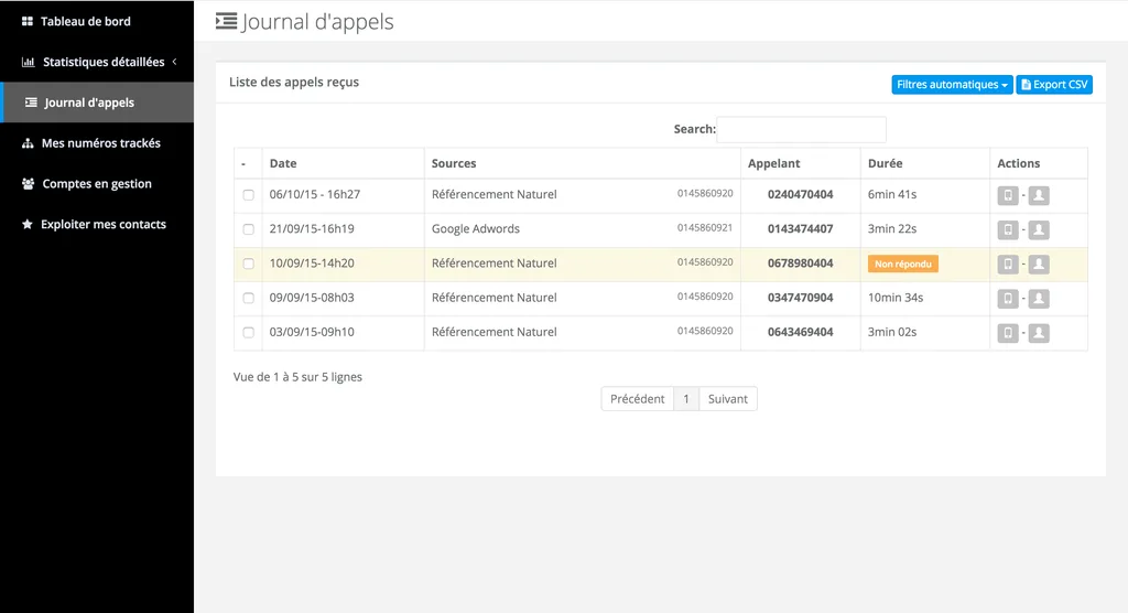 Call Tracking Magnétis — Screenshots 2