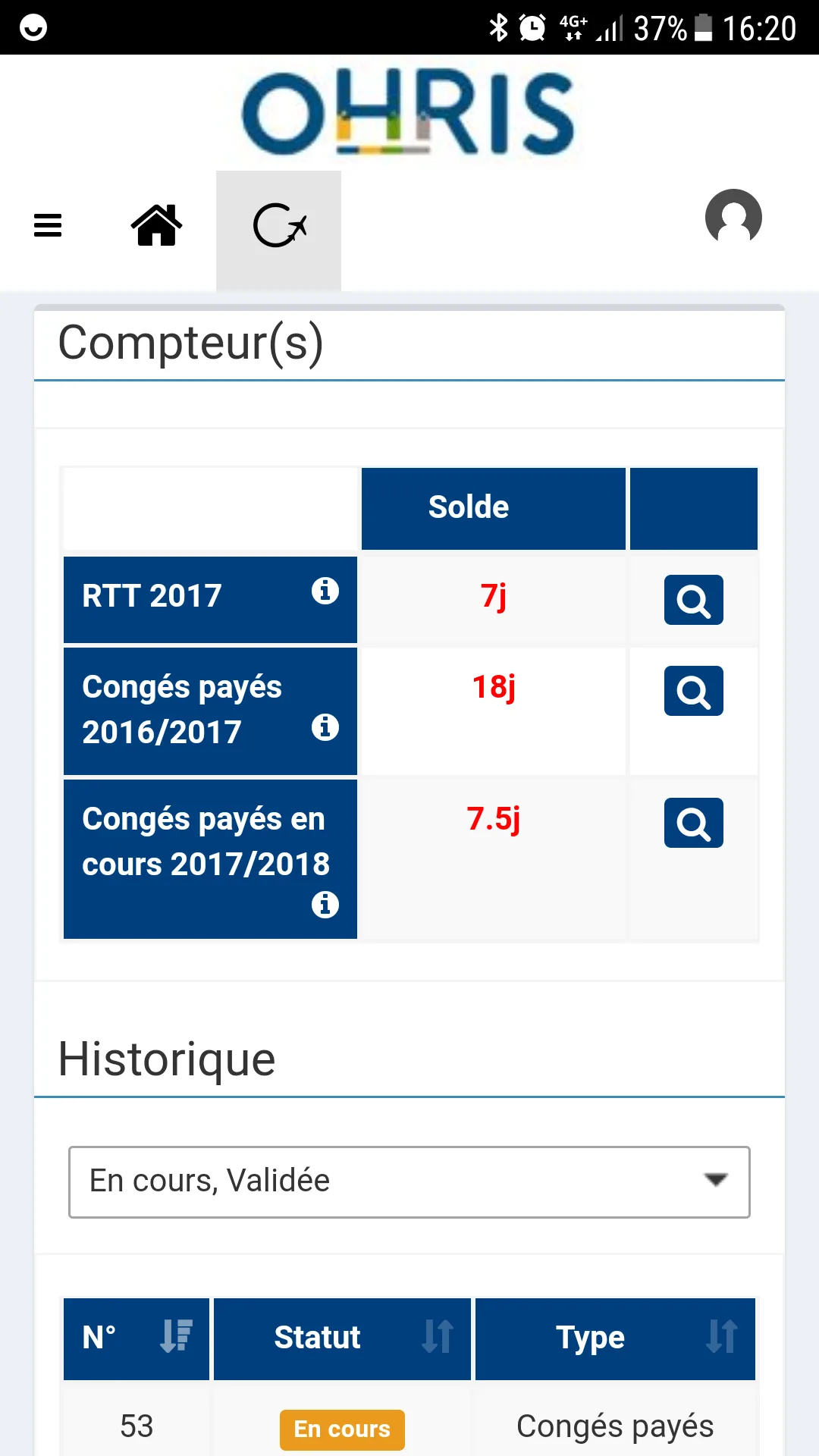 oHRis Congés — Screenshots 2