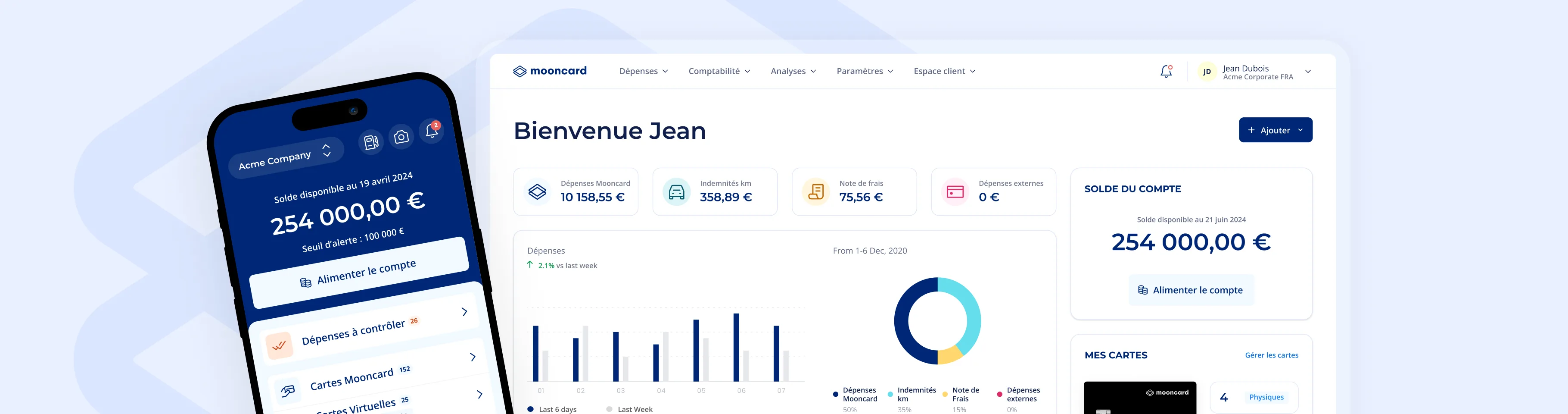 Mooncard — 100% automated management of expenses and expense reports