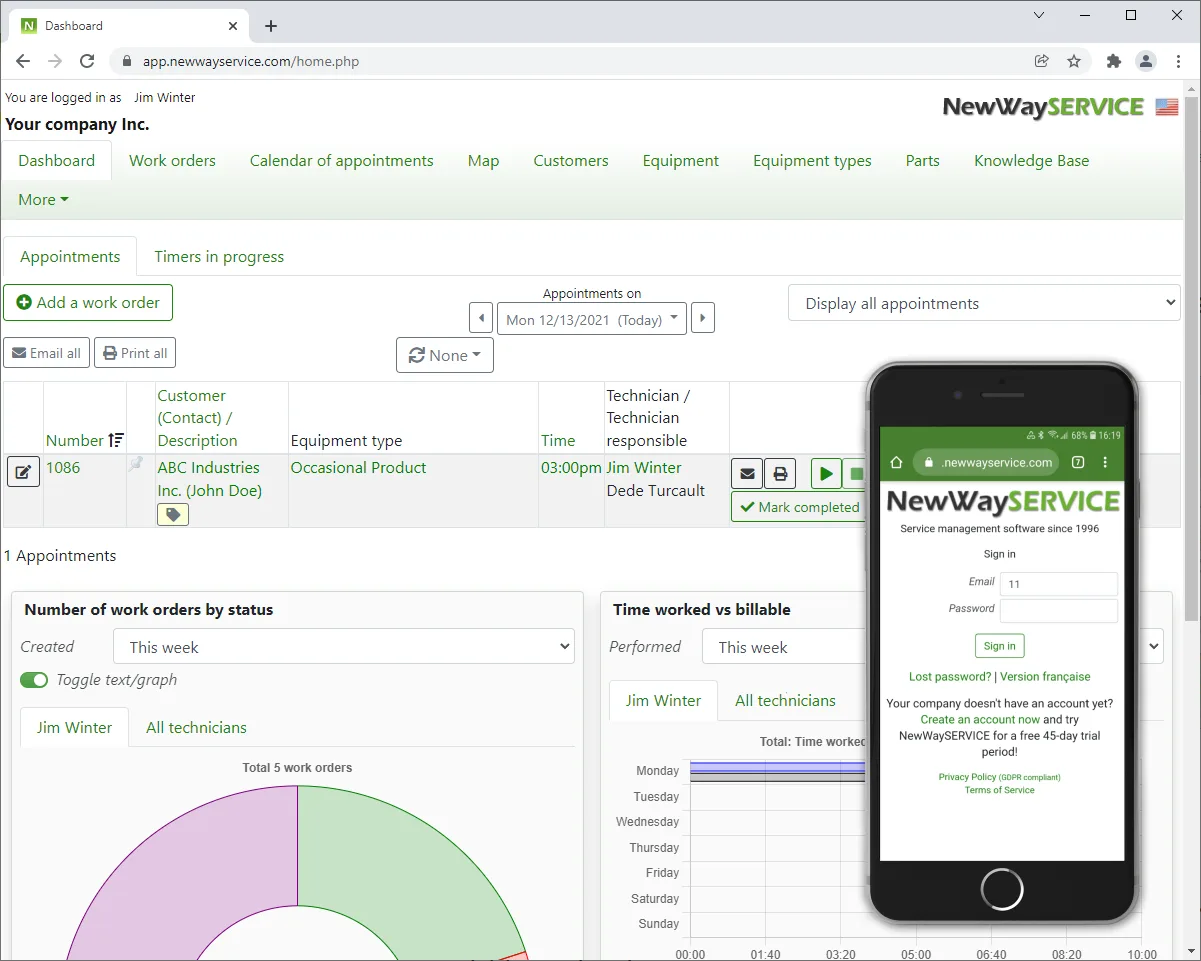 NewWaySERVICE — Service order management software