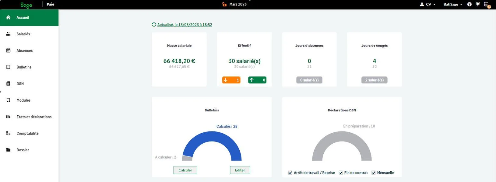 Sage Business Cloud Paie — HR and payroll management