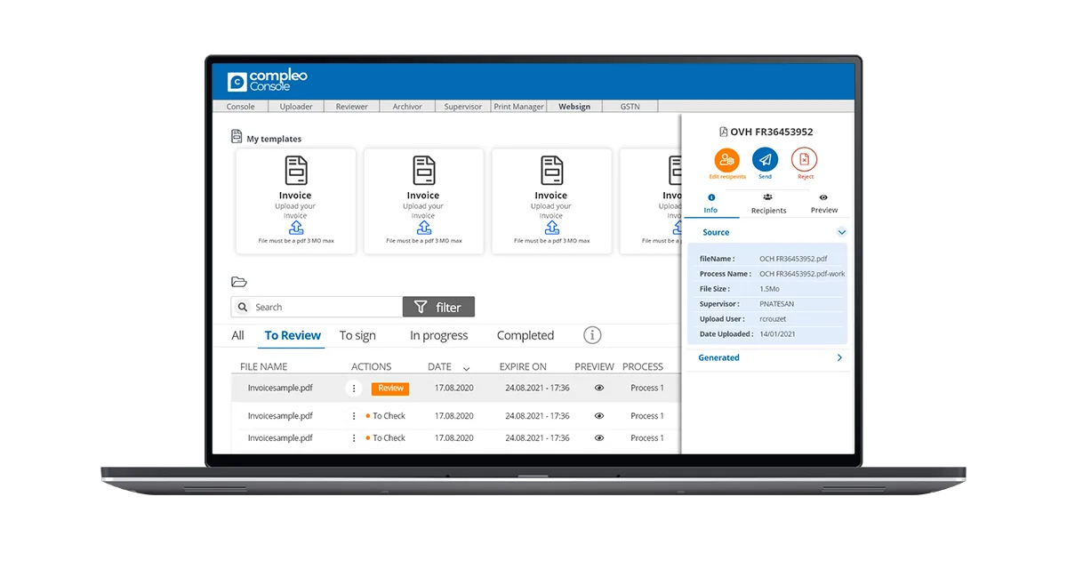 Compleo Invoice Platform screenshot