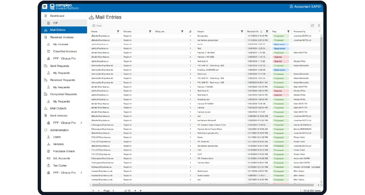 Compleo Invoice Platform — Screenshots 3