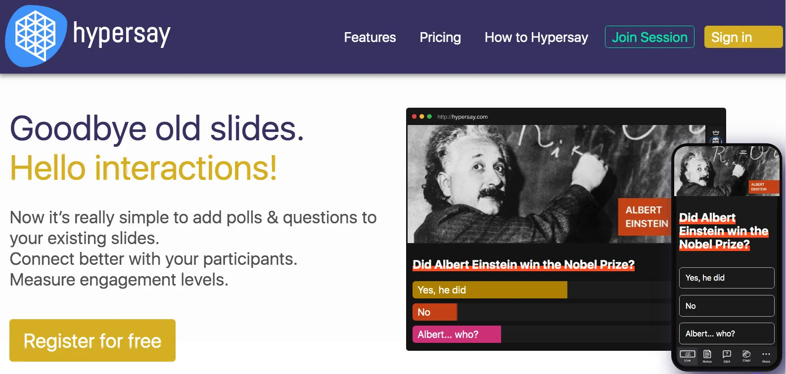 Hypersay Education — Goodbye old slides. Hello interactions!