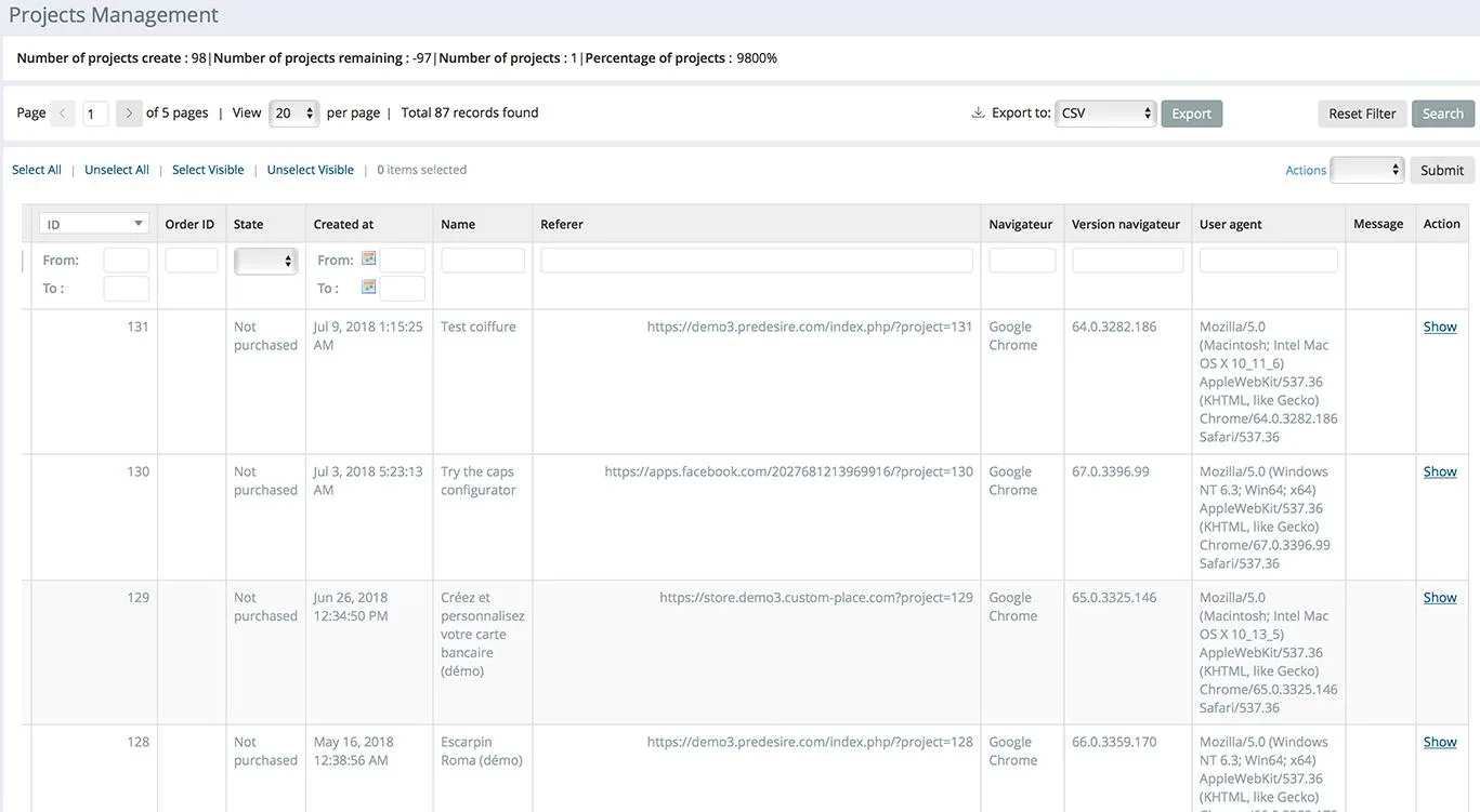 Predesire configurateur — Screenshots 4