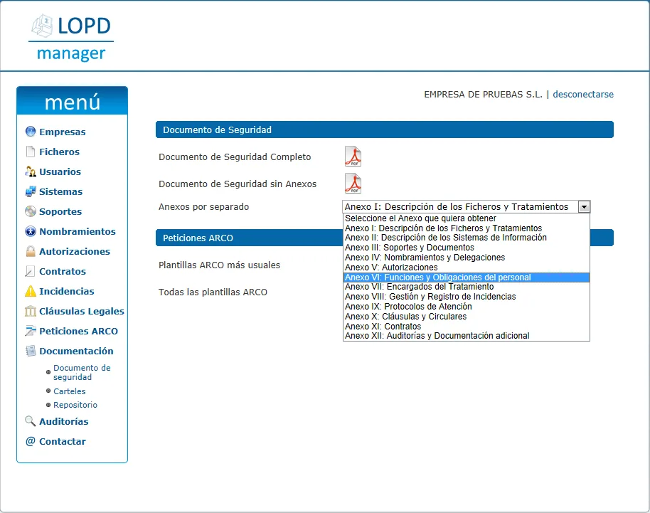 LOPD manager — Screenshots 2