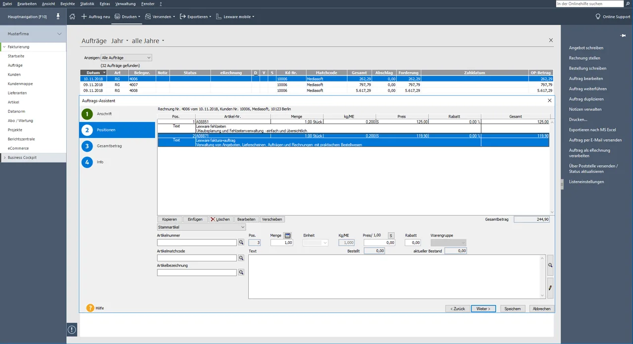 Lexware faktura+auftrag — Screenshots 2