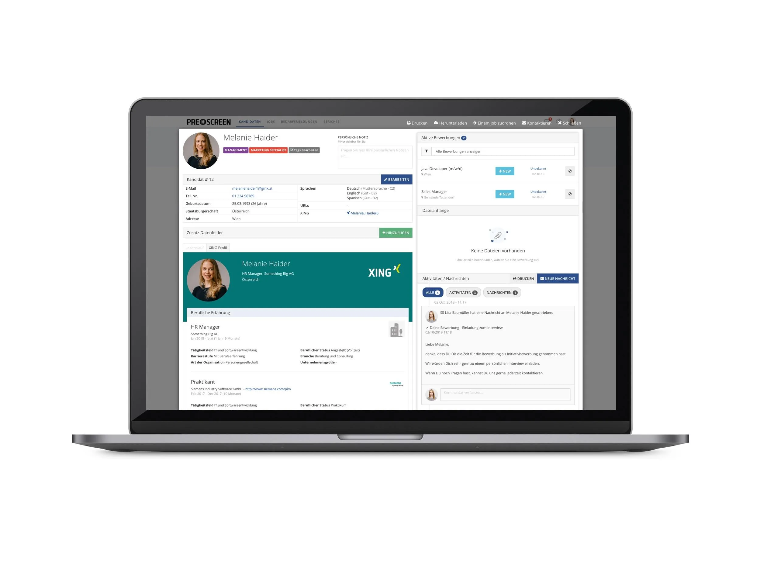 onlyfy Bewerbungsmanager — Screenshots 2