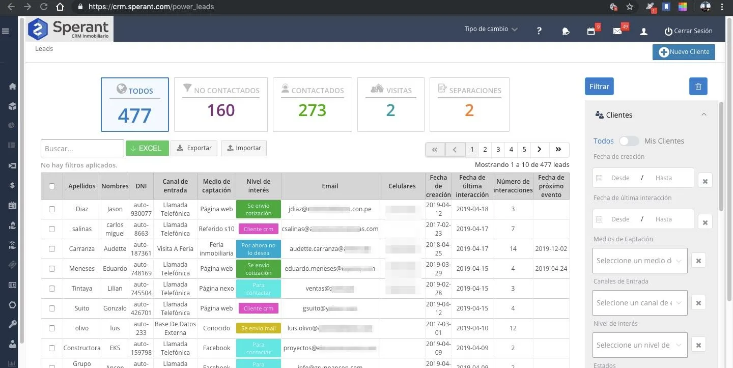 CRM Inmobiliario Sperant — Screenshots 2