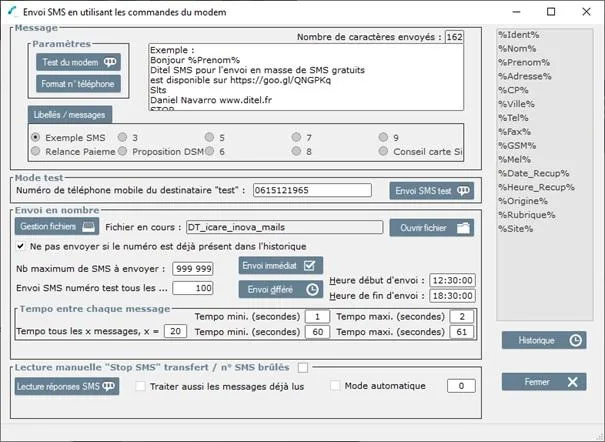 Ditel SMS Mailing — Screenshots 1