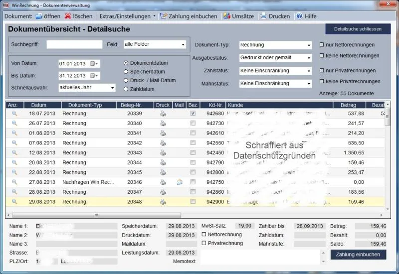 WinRechnung — Screenshots 1