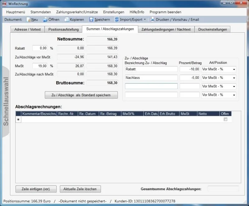 WinRechnung — Screenshots 3