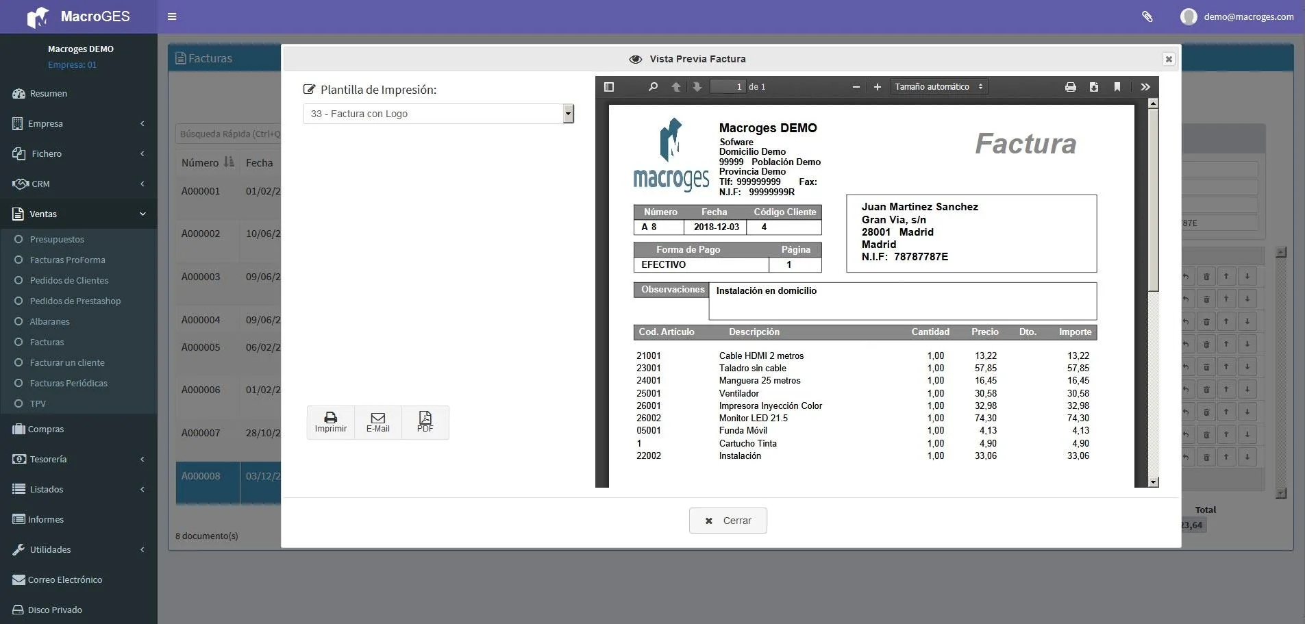 Macroges Facturas — Screenshots 2