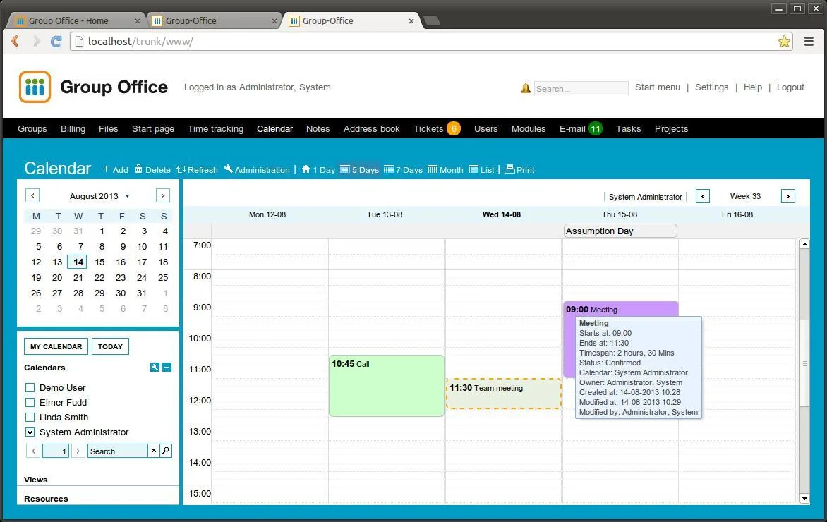 Group Office — Screenshots 1