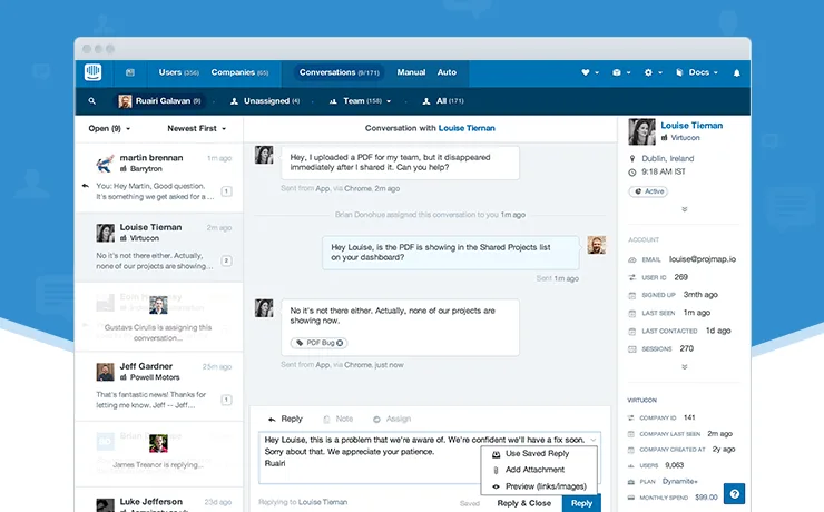Intercom — Chat, Emailing, Customer Support & Contact Segmentation