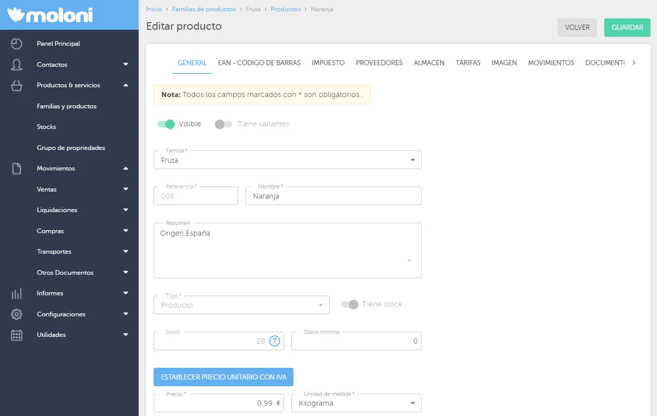 Moloni — Screenshots 2