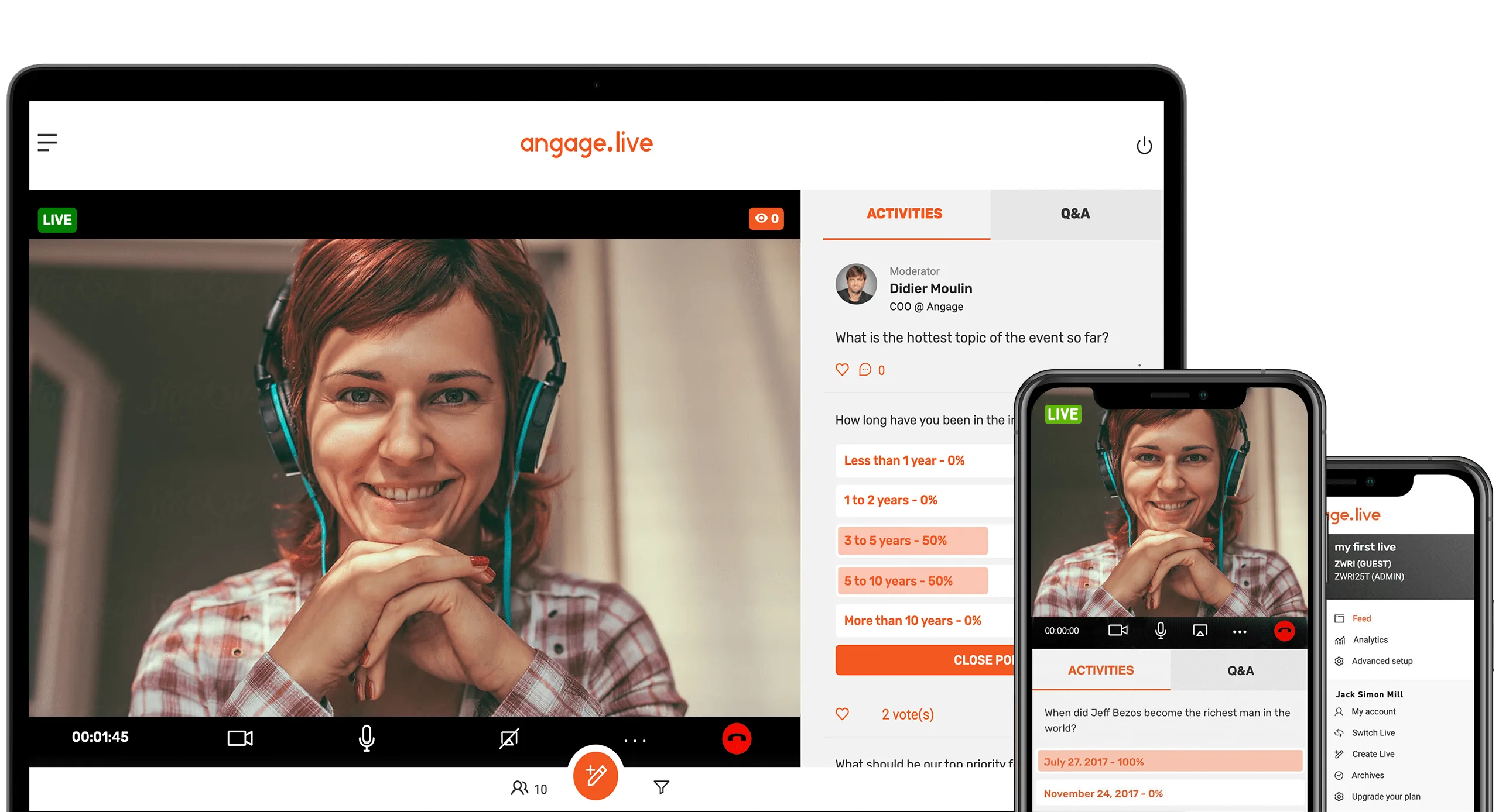 Angage Live — LIVE VIDEO, Q&A AND POLLING APP