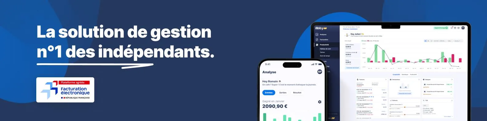 Abby — Facturation et comptabilité gratuite pour les indépendants
