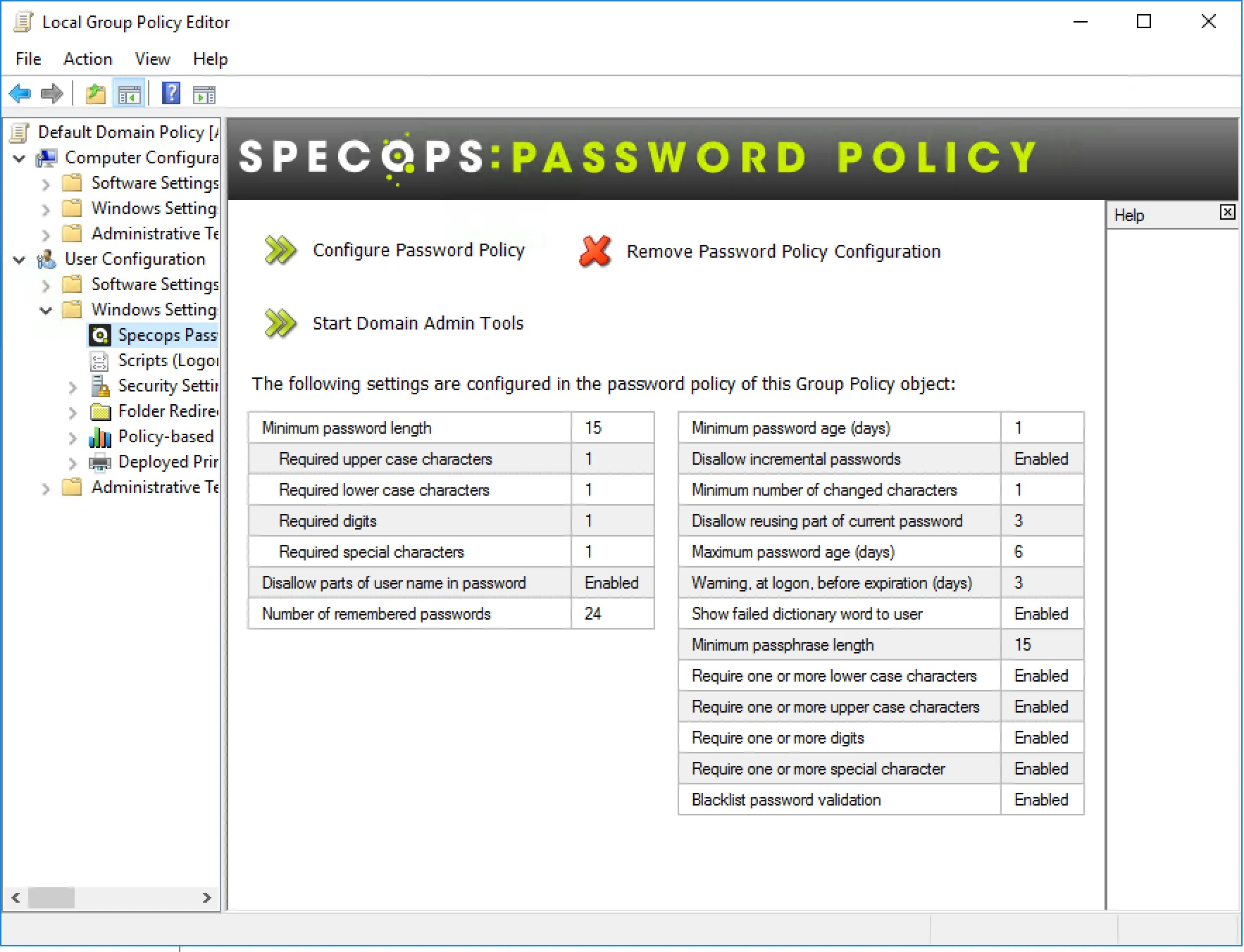 Specops Password Policy — Screenshots 1