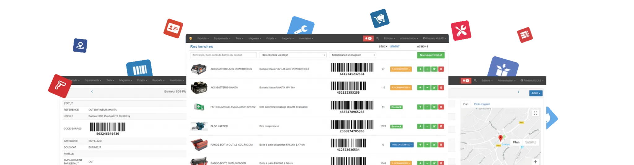 GSE-Web (Gestion de stock) — Inventory management on PC and smartphone