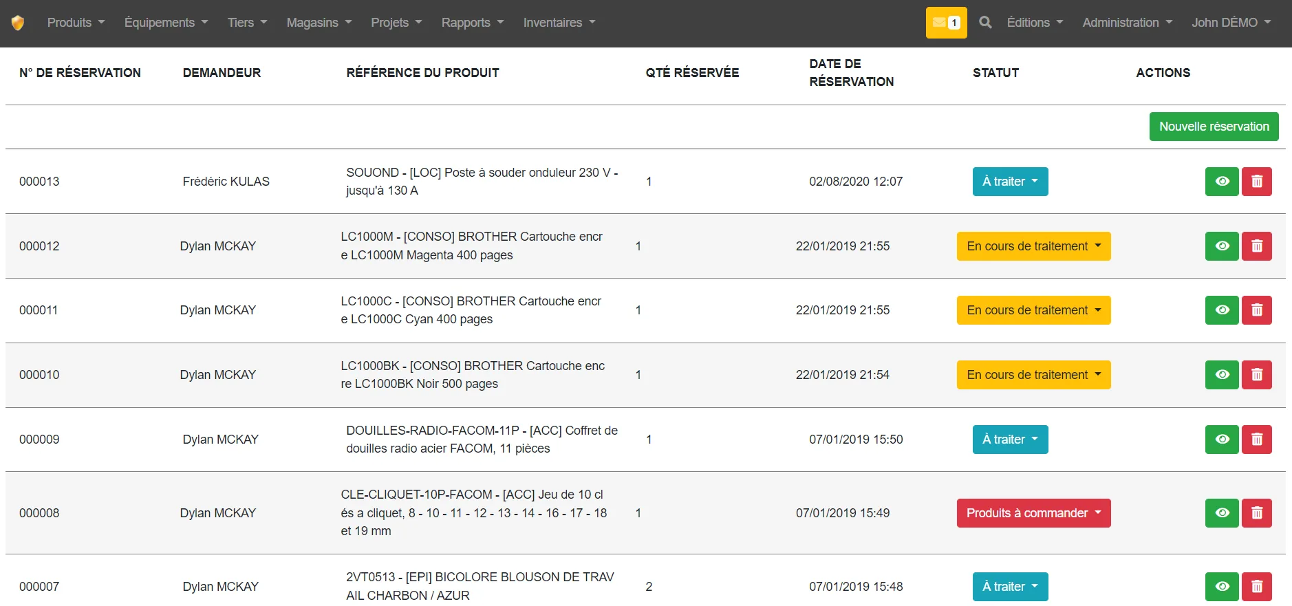 GSE-Web (Gestion de stock) — Screenshots 7